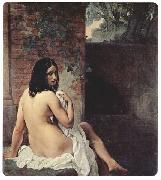 Francesco Hayez, Ruckenansicht einer Badenden